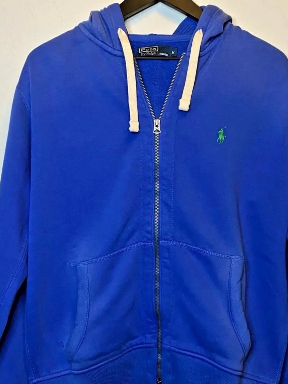 Polo Ralph Lauren Full Zip Hoodie Royal Blue Waffle Lined Hood Men's M NWOT